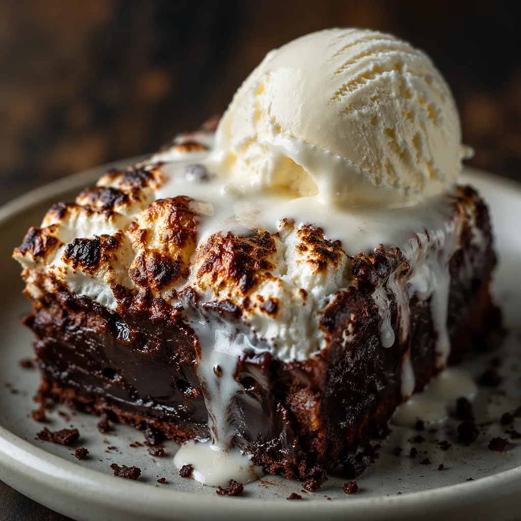 Campfire brownies from the sweets side of the menu